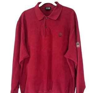 Vintage SDI Mens Medium Red Golf Sweatshirt GCCC 1916 Preppy American Flag Logo